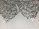Silver Geometric Sequins Fabric with 4 Way Stretch -  Elegant Lace Fabrics Sold By The Yard