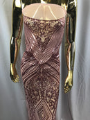 Geometric Sequins Fabric with 4 Way Stretch - Pink -  Elegant Lace Fabrics Sold By The Yard