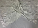 Geometric Sequins Fabric with 4 Way Stretch White Elegant Lace Fabrics Sold By The Yard