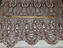 Fancy Design Sequins Fabric with 4 Way Stretch - Champagne -  Beautiful Fabrics Sold By The Yard