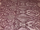 Fancy Design Sequins Fabric with 4 Way Stretch - Pink -  Beautiful Fabrics Sold By The Yard