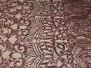 Dusty Rose - 4 Way Stretch Embroidered Royalty Sequins Fancy Design Fabric By Yard