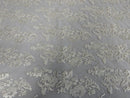 Flower Cluster Fancy Border Fabric - Off-White - Embroidered Flower Design on Lace Mesh By Yard