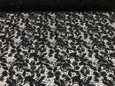 Guipure 3D Lace Fabric - Black - Embroidered 3D Flower with Bead Lace Fabric Sold By The Yard