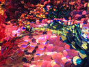 Iridescent - Pink/Blue - Circle Sequins Hologram Fabric - Multi-Color Fabric Sold By The Yard