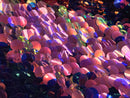 Iridescent - Pink/Blue - Circle Sequins Hologram Fabric - Multi-Color Fabric Sold By The Yard
