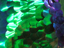 Iridescent Sequins Hologram Fabric - Blue/Green Oval Teardrops - 58 Inch Fabric Sold By The Yard