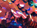 Iridescent Sequins Hologram Fabric - Multi-Color Oval Teardrops - 58 Inch Fabric Sold By The Yard
