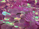 Iridescent Sequins Hologram Fabric - Lavender Oval Teardrops - 58 Inch Fabric Sold By The Yard