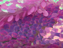 Iridescent Sequins Hologram Fabric - Lavender Oval Teardrops - 58 Inch Fabric Sold By The Yard