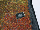 Symbol Pattern - Orange Black Mesh - 4 Way Stretch High Fashion Shiny Pattern Sequins