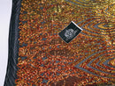 Symbol Pattern - Orange Black Mesh - 4 Way Stretch High Fashion Shiny Pattern Sequins