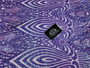 Symbol Pattern - Iridescent Lilac - 4 Way Stretch High Fashion Shiny Pattern Sequins