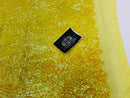 Symbol Pattern - Iridescent Yellow - 4 Way Stretch High Fashion Shiny Pattern Sequins