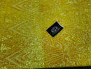 Symbol Pattern - Iridescent Yellow - 4 Way Stretch High Fashion Shiny Pattern Sequins