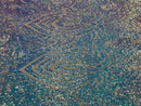Symbol Pattern - Iridescent Light Blue - 4 Way Stretch High Fashion Shiny Pattern Sequins