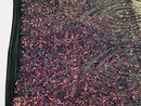 Symbol Pattern - Iridescent Rainbow - 4 Way Stretch High Fashion Shiny Pattern Sequins