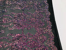 Sequins Damask Pattern - Iridescent Rainbow - 4 Way Stretch Designer Fabrics in Shiny Patterns
