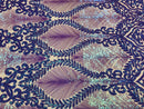 Damask Leaf - Iridescent Lilac - 4 Way Stretch High Quality Fancy Pattern Shiny Sequins