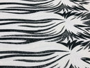 Phoenix Wing Sequins - Black / White - 4 Way Stretch Wings Pattern Design Fabric By Yard