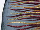 Phoenix Wing Sequins - Burgundy Gold - 4 Way Stretch Wings Pattern Design Fabric By Yard