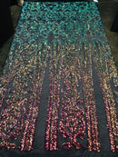 Damask Sequins - Rainbow - 4 Way Stretch Damask Sequins Fashion Design By Yard