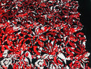Reversible Velvet Sequins - Red / White - 2 Way Stretch Pattern Sequins on Black Velvet