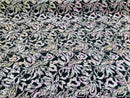 Reversible Velvet Sequins - Iridescent White / Pink - 2 Way Stretch Pattern Sequins on Black Velvet