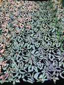 Reversible Velvet Sequins - Iridescent Unicorn - 2 Way Stretch Pattern Sequins on Black Velvet