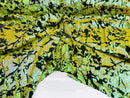 Reversible Velvet Sequins - Iridescent Yellow - 2 Way Stretch Shiny Sequins Fabric Black Velvet