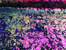 Reversible Velvet Sequins - Iridescent Purple - 2 Way Stretch Shiny Sequins Fabric on Black Velvet