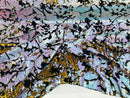 Reversible Velvet Sequins - Unicorn / Gold - 2 Way Stretch Shiny Sequins Fabric on Black Velvet