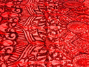 Luxury Feather Sequins - Red - 4 Way Stretch Glamorous Shine Fringe Feather Sequins Fabric