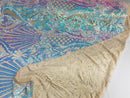 Glam Pattern Sequins - Iridescent Aqua - 4 Way Stretch Colorful Designer Net Sequins Fabrics