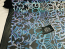 Iridescent Fabric - Iridescent Aqua Black Mesh - 4 Way Stretch Royalty Sequins Holographic Sequins Fabric