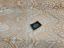 Geometric Pattern Sequins - White Nude Mesh - 4 Way Sample