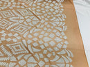 Geometric Pattern Sequins - White Nude Mesh - 4 Way Sample