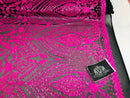 Geometric Pattern Sequins - Neon Pink - 4 Way Stretch Colorful Shine Designer Sequins