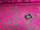 Geometric Pattern Sequins - Neon Pink - 4 Way Stretch Colorful Shine Designer Sequins