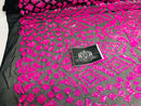 Geometric Pattern Sequins - Neon Pink - 4 Way Stretch Colorful Shine Designer Sequins