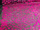 Geometric Pattern Sequins - Neon Pink - 4 Way Stretch Colorful Shine Designer Sequins