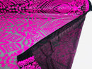 Geometric Pattern Sequins - Neon Pink - 4 Way Stretch Colorful Shine Designer Sequins
