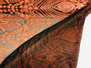 Geometric Pattern Sequins - Neon Orange - 4 Way Stretch Colorful Shine Designer Sequins