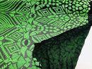 Geometric Pattern Sequins - Neon Green - 4 Way Stretch Colorful Shine Designer Sequins