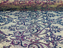 Heart Damask Sequins - Iridescent Lavender - 4 Way Stretch Bright Elegant Shiny Net Sequins Fabric