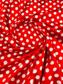 Polka Dot Satin Fabric - 3/4" Inch Super Soft Silky Satin Polka Dot Fabric - Pick Color - 75 Yard Roll