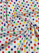 Polka Dot Satin Fabric - 3/4" Inch Super Soft Silky Satin Polka Dot Fabric - Pick Color - 75 Yard Roll