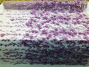 Flower 3D Fabric - Lilac - Embroided Fabric Flower Pearls and Leaf Decor Sold by The Yard