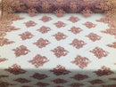 Beaded Fabric By The Yard Dk Rose Embroidered Pattern Beaded On A Mesh For Bridal Veil Wedding