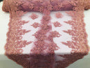 Beaded Fabric By The Yard Dk Rose Embroidered Pattern Beaded On A Mesh For Bridal Veil Wedding